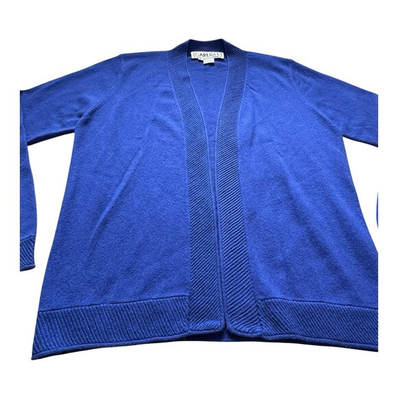 Carlisle Silk Cashmere Cardigan Sweater Blue Open Front Women’s Size S - Picture 3 of 8